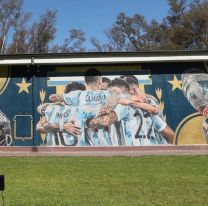 Con este enorme mural, la AFA homenajeó a los campeones de América